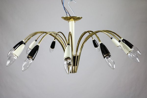 Mid-Century Brass Chandelier, 1950s-FUP-574071