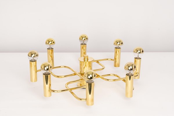 Mid-Century Brass Chandelier, 1970s-UGR-1176013