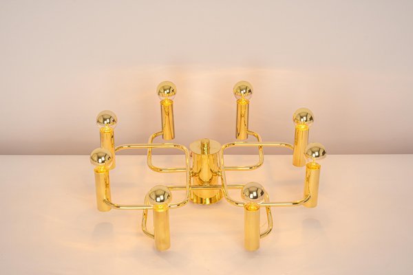 Mid-Century Brass Chandelier, 1970s-UGR-1176013