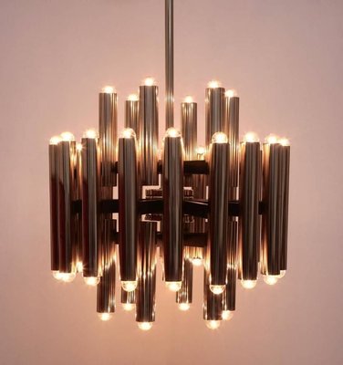 Mid-Century Brass Chandelier in the Style of Sciolari, 1960s-VLZ-632074