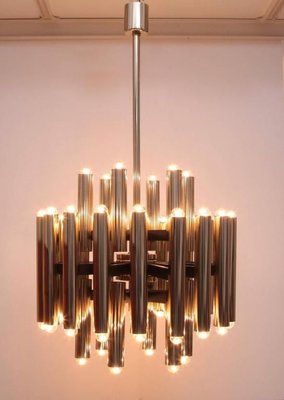 Mid-Century Brass Chandelier in the Style of Sciolari, 1960s-VLZ-632074