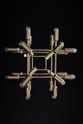 Mid-Century Brass Chandelier with 40 Lights, Switzerland, 1960s-TRW-1743220