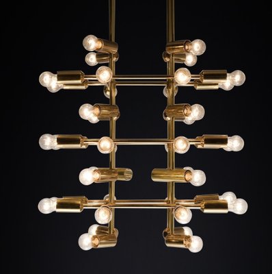 Mid-Century Brass Chandelier with 40 Lights, Switzerland, 1960s-TRW-1743220