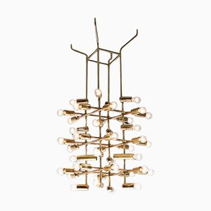 Mid-Century Brass Chandelier with 40 Lights, Switzerland, 1960s-TRW-1743220