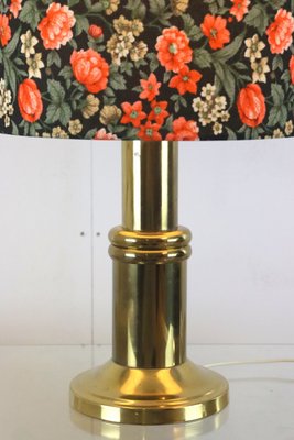 Mid-Century Brass-Colored Table Lamp in Floral-FYZ-1706168