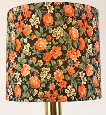 Mid-Century Brass-Colored Table Lamp in Floral-FYZ-1706168