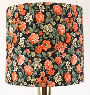 Mid-Century Brass-Colored Table Lamp in Floral-FYZ-1706168