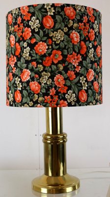 Mid-Century Brass-Colored Table Lamp in Floral-FYZ-1706168