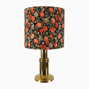 Mid-Century Brass-Colored Table Lamp in Floral-FYZ-1706168