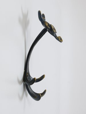 Mid-Century Brass Cow Wall Hook by Walter Bosse for Herta Baller, Austria, 1950s-MWV-1700809