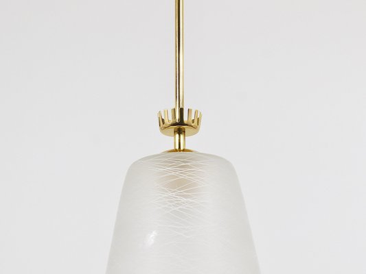 Mid-Century Brass Crown Pendant Lamp Lantern in the style of Gio Ponti, Italy, 1950s-MWV-1813273