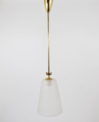 Mid-Century Brass Crown Pendant Lamp Lantern in the style of Gio Ponti, Italy, 1950s-MWV-1813273