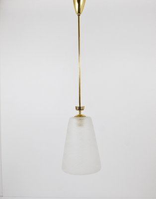 Mid-Century Brass Crown Pendant Lamp Lantern in the style of Gio Ponti, Italy, 1950s-MWV-1813273