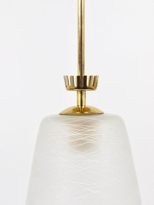 Mid-Century Brass Crown Pendant Lamp Lantern in the style of Gio Ponti, Italy, 1950s-MWV-1813273