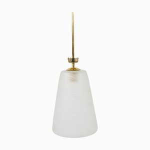 Mid-Century Brass Crown Pendant Lamp Lantern in the style of Gio Ponti, Italy, 1950s-MWV-1813273