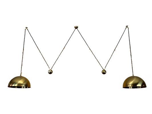 Mid-Century Brass Double Counterbalance Pendant Lamp by Florian Schulz-EJL-1365112