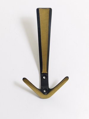 Mid-Century Brass Double Wall Hook attributed to Herta Baller, Vienna, Austria, 1950s-MWV-1704470