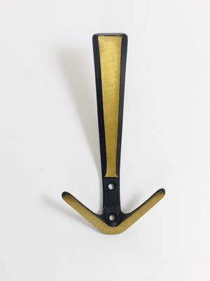 Mid-Century Brass Double Wall Hook attributed to Herta Baller, Vienna, Austria, 1950s-MWV-1704470