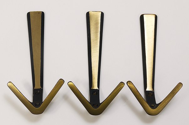 Mid-Century Brass Double Wall Hook attributed to Herta Baller, Vienna, Austria, 1950s-MWV-1704470