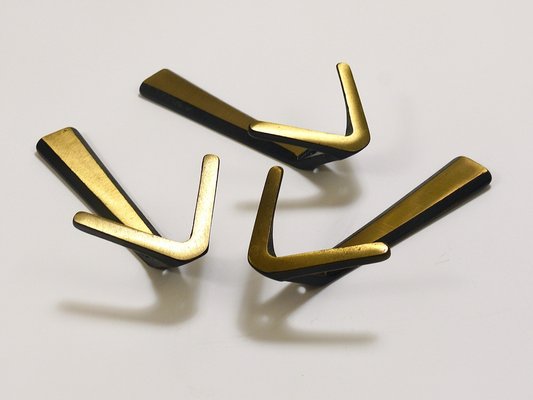 Mid-Century Brass Double Wall Hook attributed to Herta Baller, Vienna, Austria, 1950s-MWV-1704470