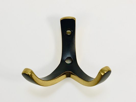 Mid-Century Brass Double Wall Hooks attributed to Herta Baller, Austria, 1950s-MWV-1788147