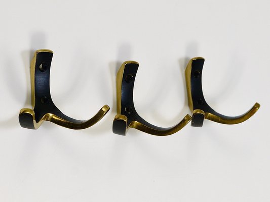 Mid-Century Brass Double Wall Hooks attributed to Herta Baller, Austria, 1950s-MWV-1788147