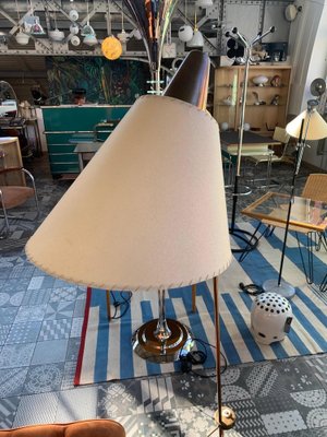 Mid-Century Brass Floor Lamp by Hurka-QUC-1239038