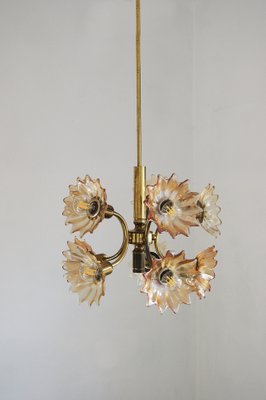 Mid-Century Brass & Glass Ceiling Lamp from Sische Leuchten-UMB-1752610