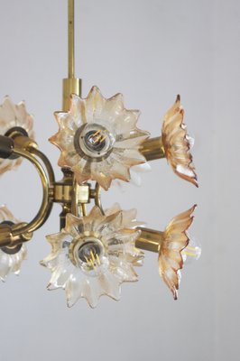 Mid-Century Brass & Glass Ceiling Lamp from Sische Leuchten-UMB-1752610