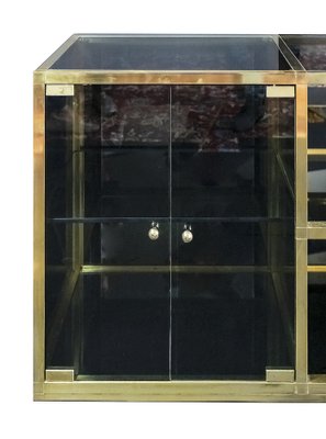 Mid-Century Brass & Glass Sideboard, 1970s-ZVH-1368480