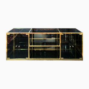 Mid-Century Brass & Glass Sideboard, 1970s-ZVH-1368480