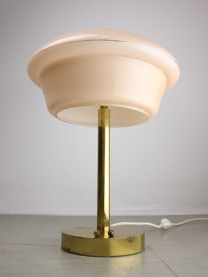 Mid-Century Brass & Glass Table Lamp-HGJ-1438700