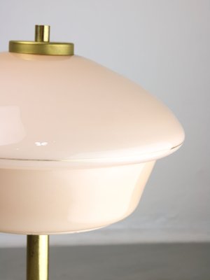 Mid-Century Brass & Glass Table Lamp-HGJ-1438700