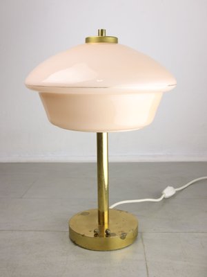 Mid-Century Brass & Glass Table Lamp-HGJ-1438700