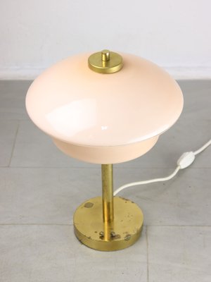 Mid-Century Brass & Glass Table Lamp-HGJ-1438700