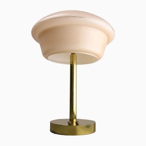 Mid-Century Brass & Glass Table Lamp-HGJ-1438700