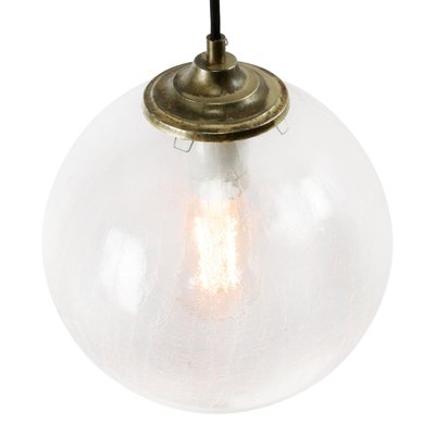 Mid-Century Brass Globe Pendant Lamp-BLS-562703