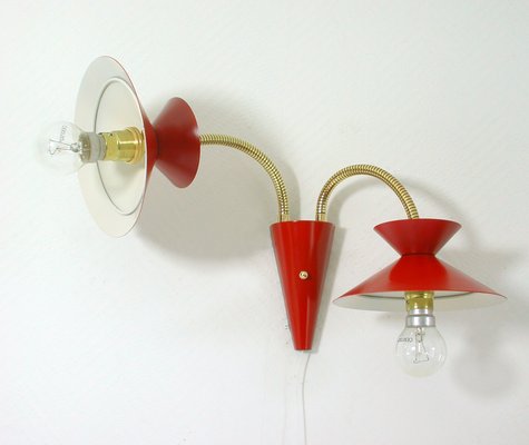 Mid-Century Brass Gooseneck Sconce, 1950s-OE-576626