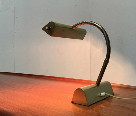 Mid-Century Brass Hollywood Regency Gooseneck Table Lamp, 1960s-UAH-2036752