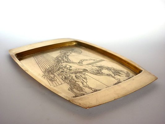 Mid-Century Brass Horse Tray by Remo Bombardieri-GKB-841271