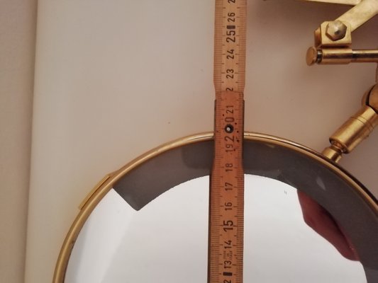 Mid-Century Brass Illuminated Bellows Mirror, 1960s-HNE-1060388