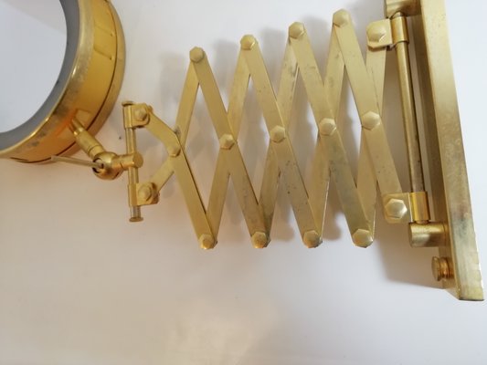 Mid-Century Brass Illuminated Bellows Mirror, 1960s-HNE-1060388