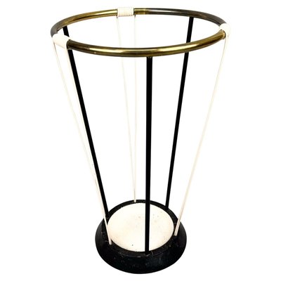 Mid-Century Brass & Metal Umbrella Stand, 1970s-TZ-2018689