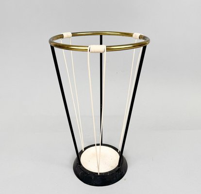 Mid-Century Brass & Metal Umbrella Stand, 1970s-TZ-2018689