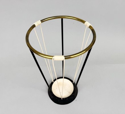 Mid-Century Brass & Metal Umbrella Stand, 1970s-TZ-2018689