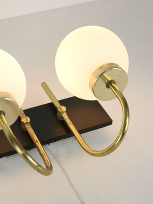 Mid-Century Brass & Opaline Sconces, Set of 2-HGJ-1170427