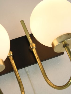 Mid-Century Brass & Opaline Sconces, Set of 2-HGJ-1170427