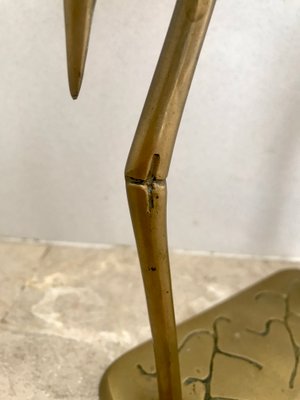 Mid-Century Brass Pair of Herons Sculpture on Pedestal, 1960s-NOU-635646