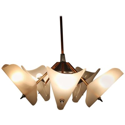 Mid-Century Brass Pendant Chandelier from Drukov, 1960s-TZ-797994