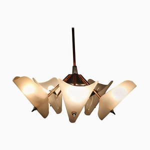 Mid-Century Brass Pendant Chandelier from Drukov, 1960s-TZ-797994